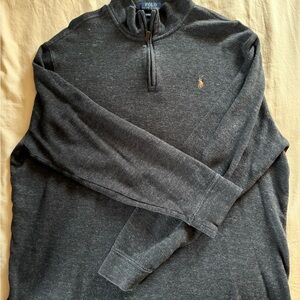Polo by Ralph Lauren Men's Estate-Rib Quarter Zip Pullover - Dark Gray